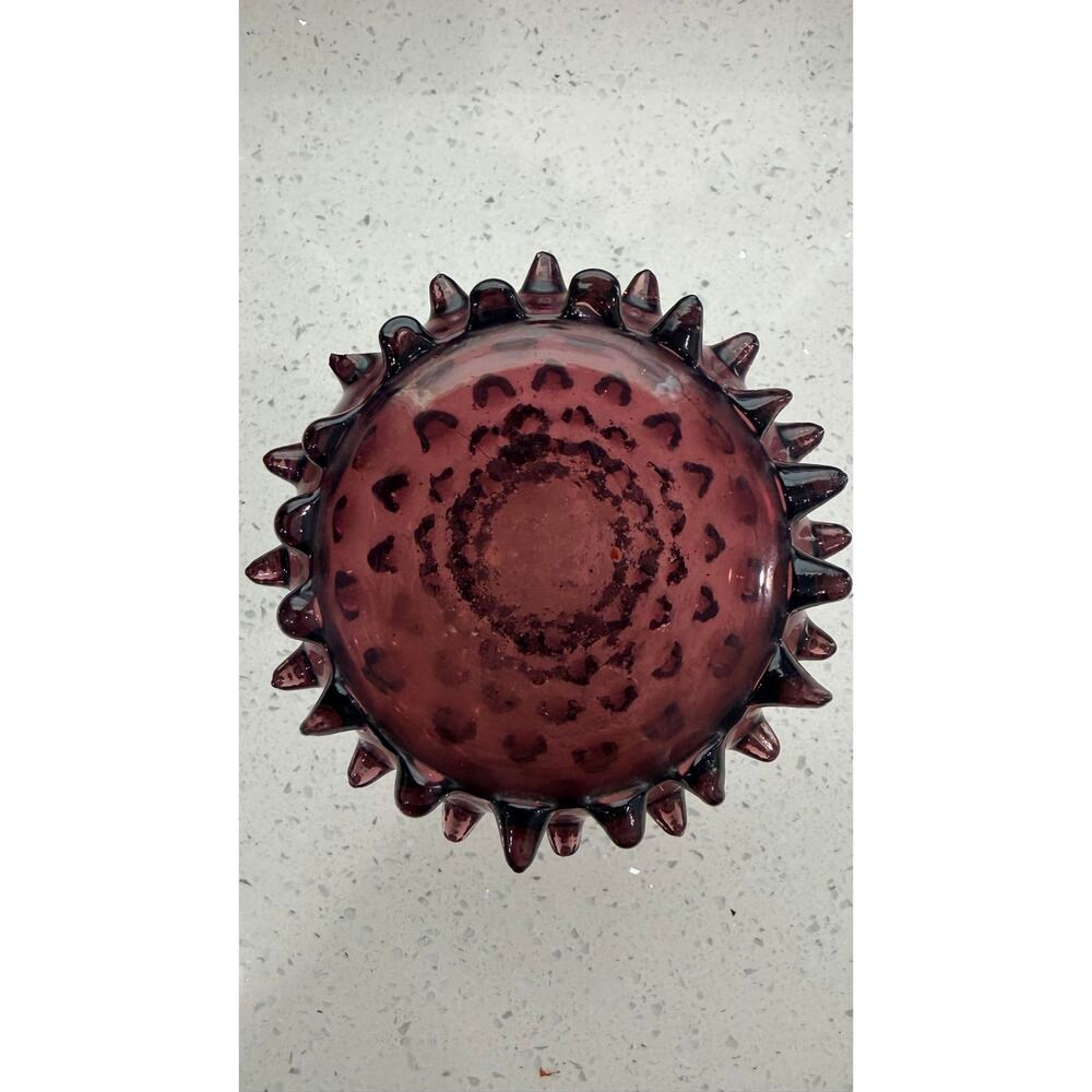 Vintage Empoli Italy Amethyst Purple Spiked Hobnail Art Glass Pitcher MCM - Picture 6 of 7